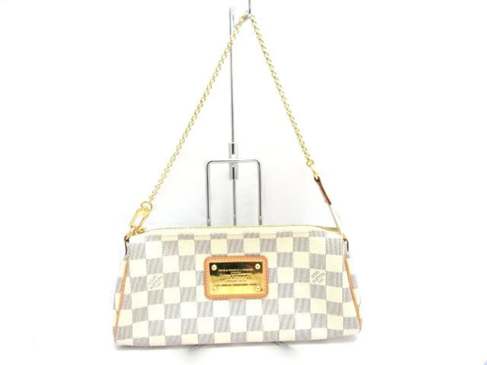 LOUIS VUITTON Bag Eva Shoulder Damier Azur White